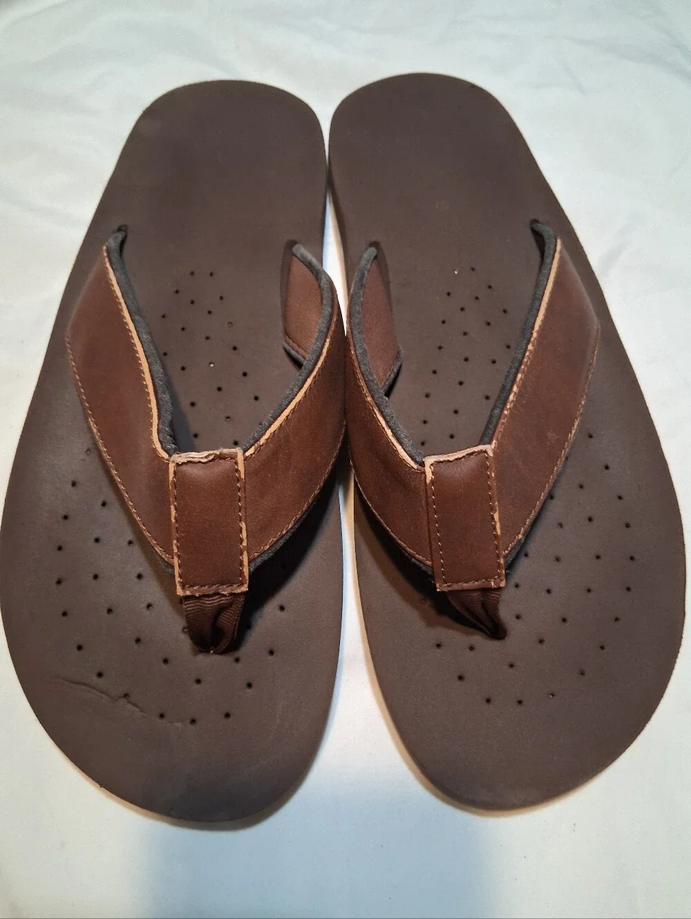 Dockers Men's Brown Cushion Thong Sandals Comfort Flip Flops Size 10.5 Est